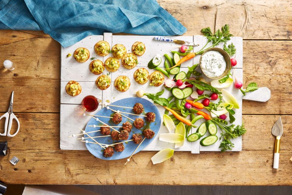 Spring Crudités with Herbed Cheese Dip