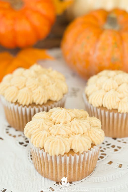 Apple Butter Cupcakes with Pumpkin Buttercream Frosting