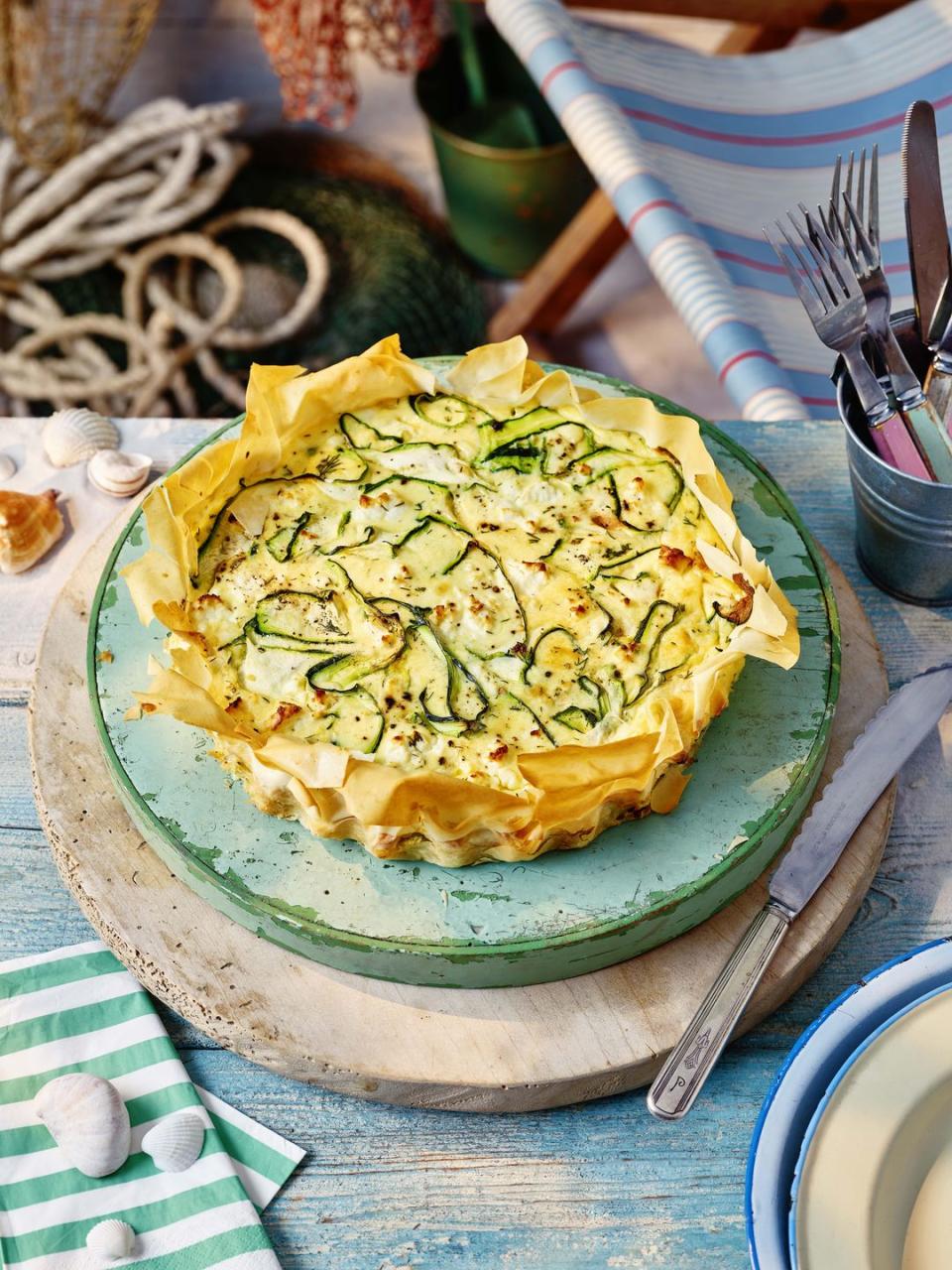 courgette feta tart