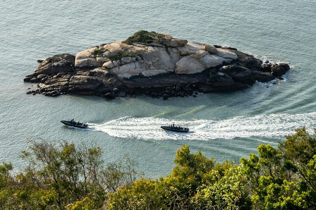 Military boats from Taiwan's Amphibious Reconnaissance and Patrol Unit patrol the Matsu Islands (AFP via Getty Images)