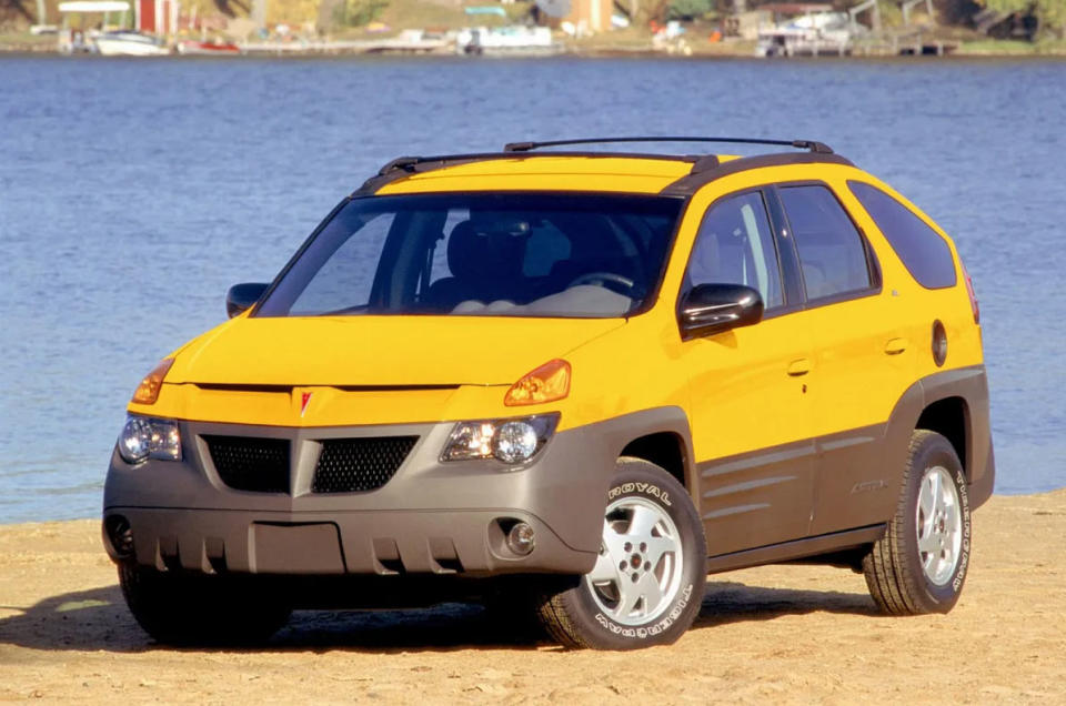 <p>It’s agreed by many that the Aztek was a pretty practical mid-sized crossover SUV that in some ways was ahead of its time. There’s rarely much reason for a vehicle of this type to be controversial, but the Aztek easily achieved that status because of its appearance, about which almost nobody has a good word to say.</p><p>Poor sales can be blamed almost entirely on this. The Aztek’s corporate cousin, the <strong>Buick Rendezvous</strong>, wasn’t exactly pretty either, but it was far less offensive, and found more customers in its second worst year than the Aztek did in its best. And yet, because of the way these things work, the Aztek is by far the more famous of the two today.</p>