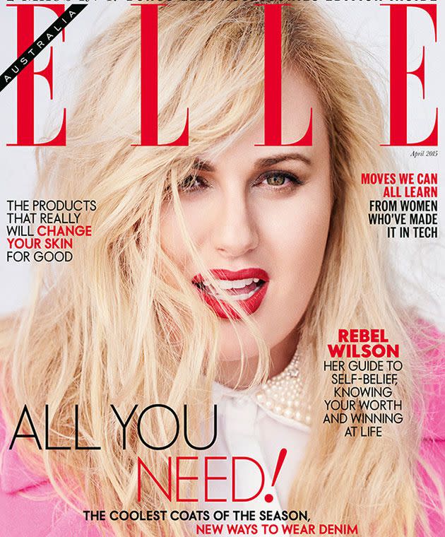 Rebel Wilson appears on the cover of Elle Australia.