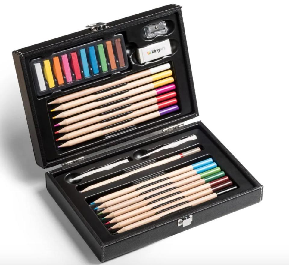 If your friend hasn't been able to see art, they might as well make their own. This sketching set includes colored pencils, soft pastels, a graphite pencil and sharpener &mdash; all in a leather case to take on the go. <a href="https://fave.co/3kV2xtr" target="_blank" rel="noopener noreferrer">Find it for $45 at the Met Store</a>.