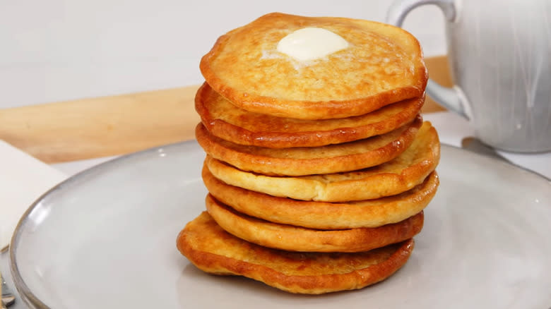 A stack of air-fried pancakes