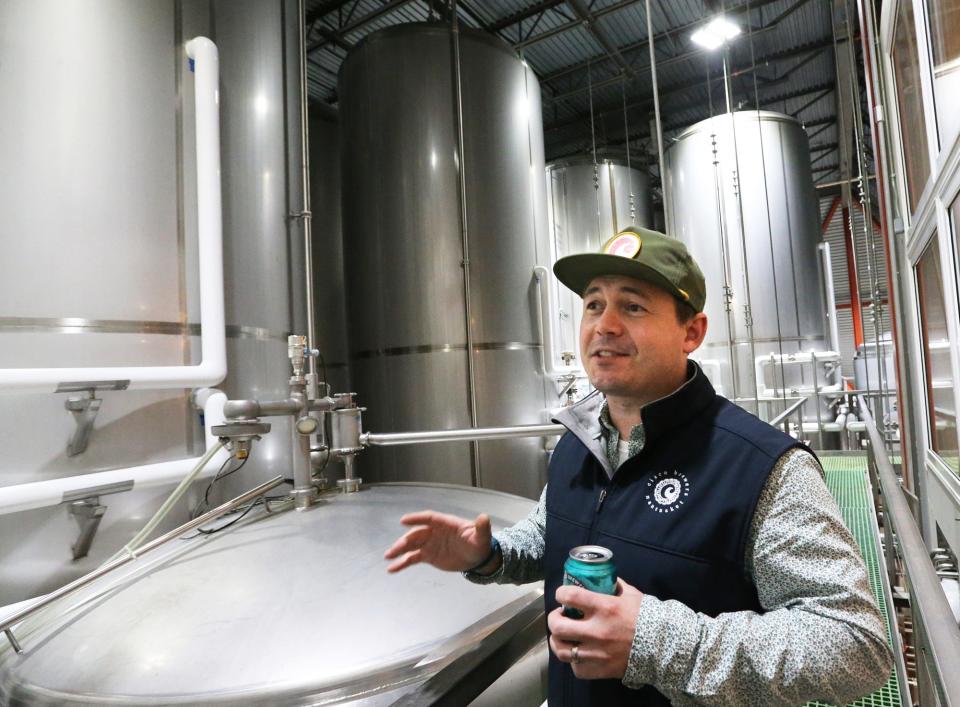 Nick Wright, general manager of Cisco Brewers restaurant, retail and event operations, gives a tour of the facility Friday, Feb. 17, 2023.