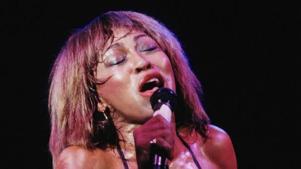 PHOTO: FILE - Singer Tina Turner performs live on stage at The Venue in London, Dec. 1986. (Dave Hogan/Getty Images, FILE)