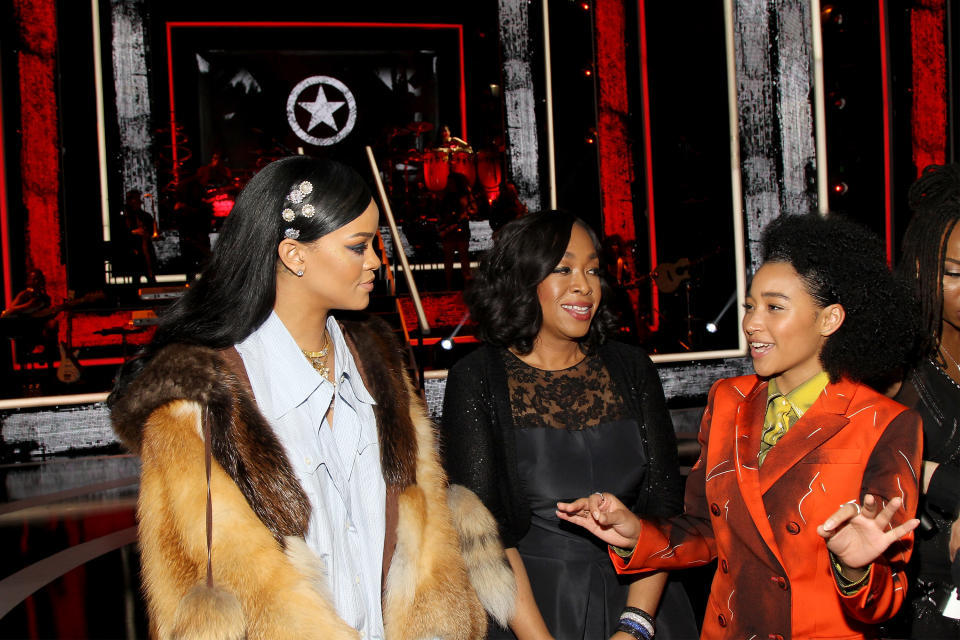 Amandla pictured with Rihanna and Shonda Rhimes. S Source: Getty