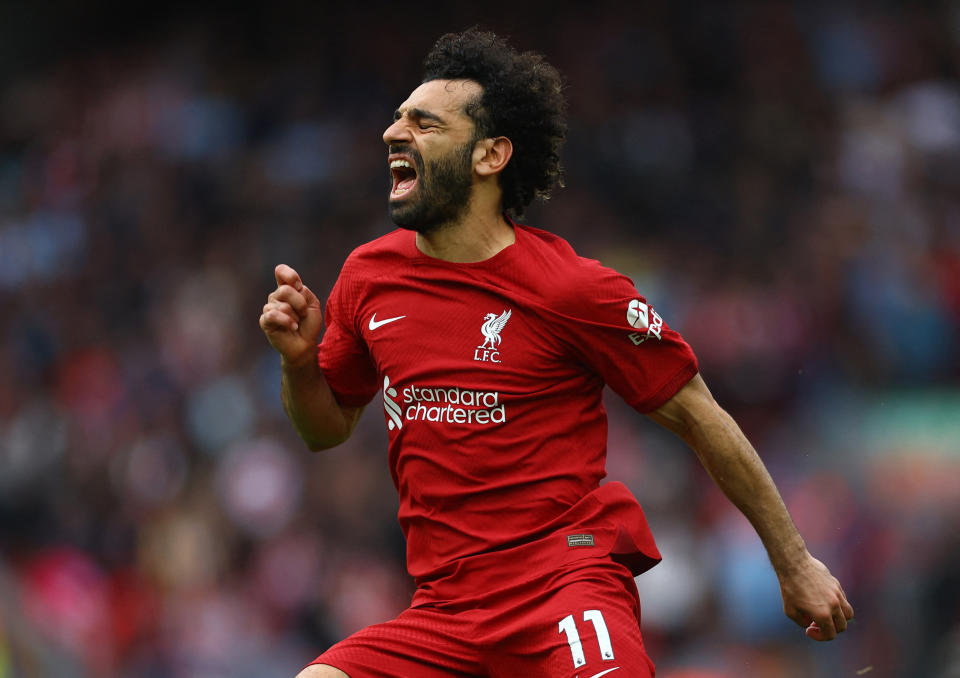 Liverpool's Mohamed Salah during their English Premier League match against Brentford.