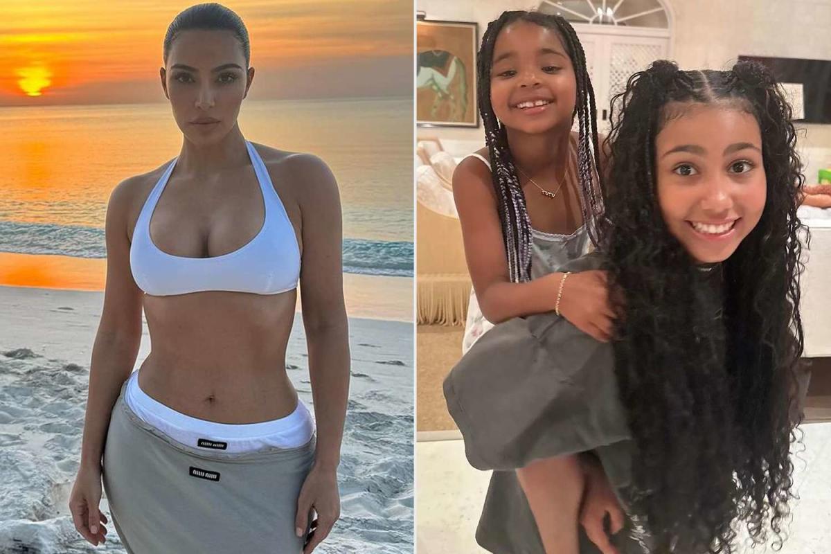 Kim Kardashian Shares New Vacation Snaps of Her Kids and Their Cousin True:  'Spring Break'