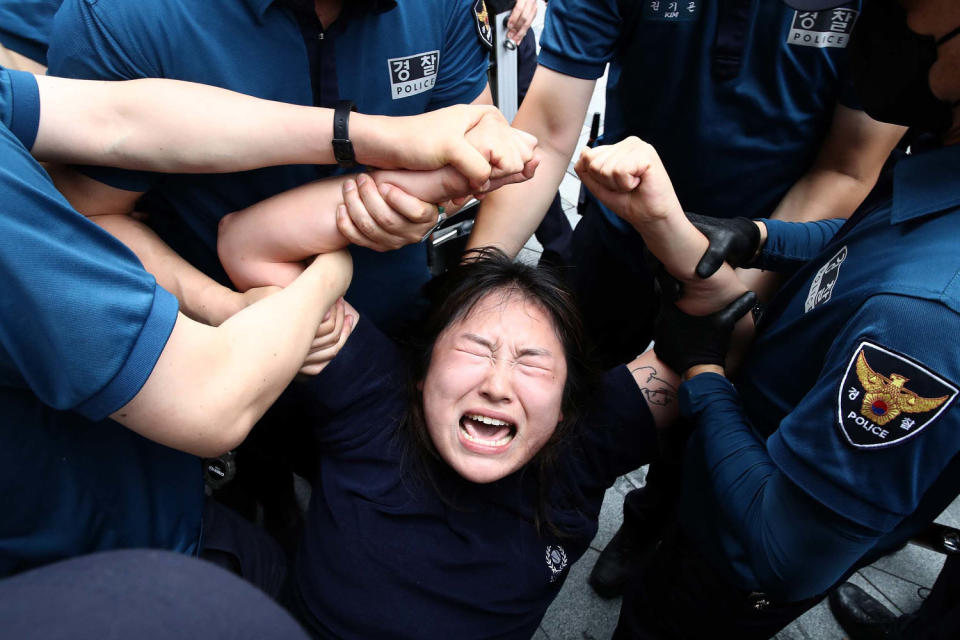 Image: People In South Korea Protest Japan's Release Of Fukushima Water Into Ocean (Chung Sung-Jun / Getty Images)