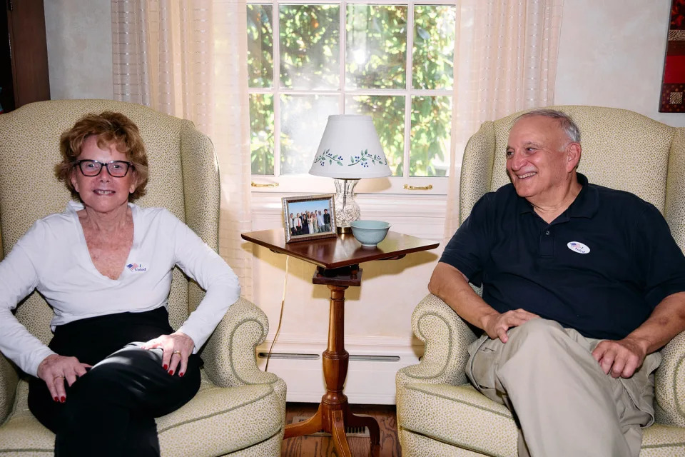 Sally and Dave McBride smiling (Jana Williams for NBC News)