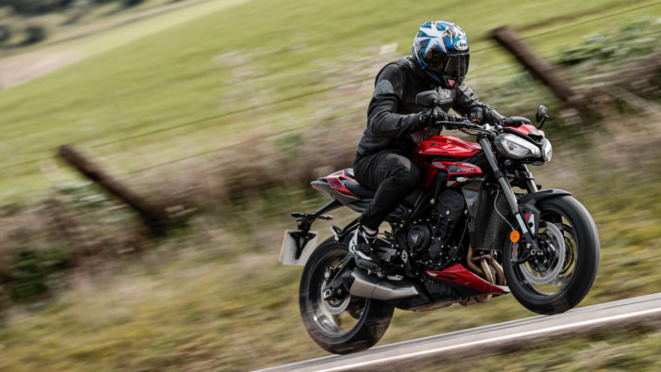 Riding the 2024 Triumph Street Triple 765 RS. 