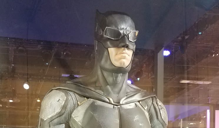 Here's a closer look at Batman's Justice League suit