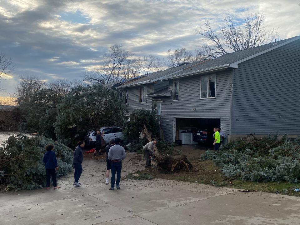 Damage in Coralville after a Tornado on March 31, 2023.