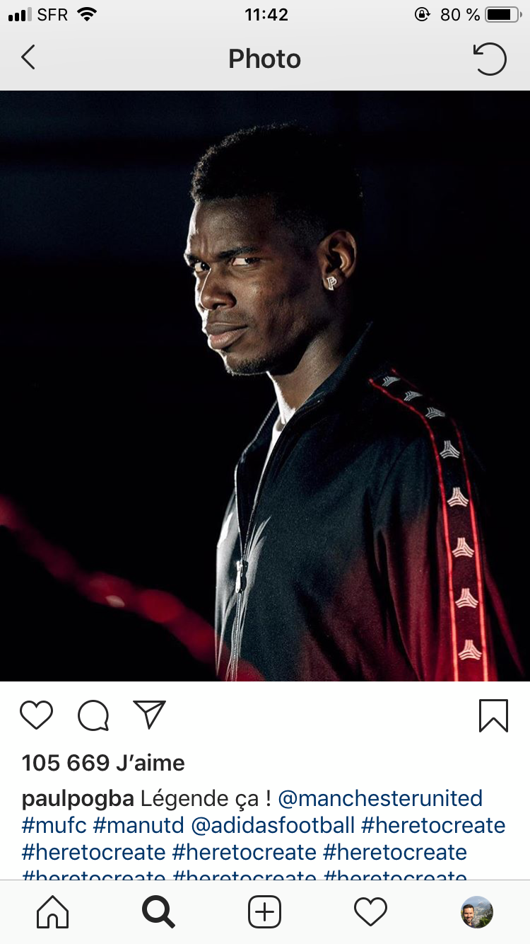 La photo de Pogba sur Instagram