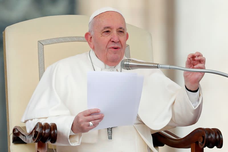 Pope Francis holds the weekly general audience at Vatican