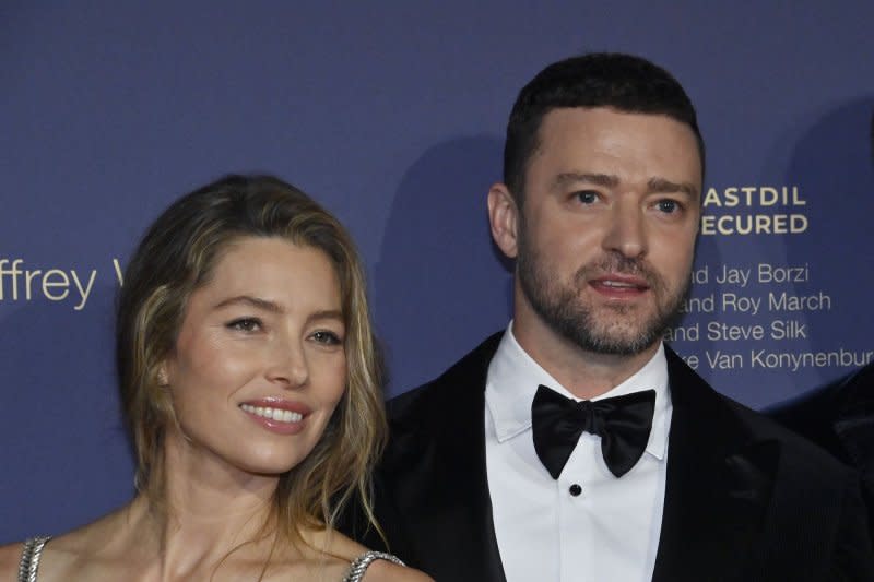 Justin Timberlake (R) and Jessica Biel attend the Children's Hospital Los Angeles gala in 2022. File Photo by Jim Ruymen/UPI