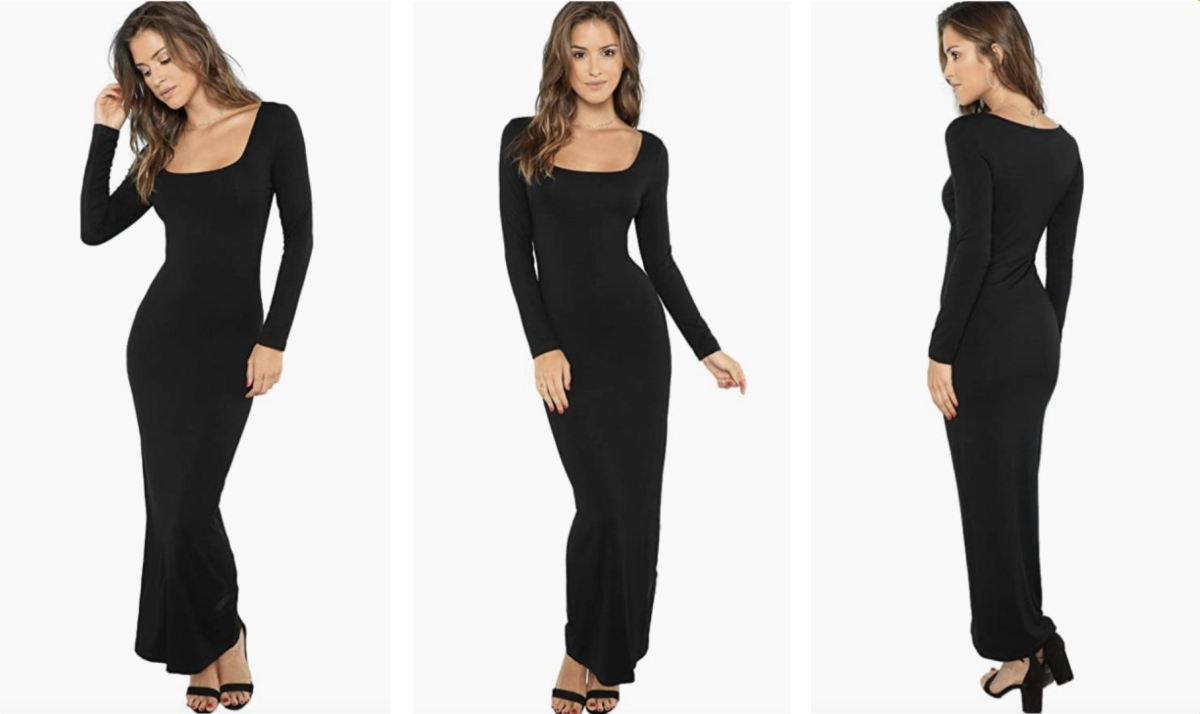 Rent or Hire Designer Dresses, Skims Soft Lounge Longsleeve Dress Black