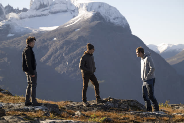 From left: Kieran Culkin, Jeremy Strong, and Alexander Skarsgard in <i>Succession</i> season 4, episode 5: "Kill List"<span class="copyright">Graeme Hunter—HBO</span>