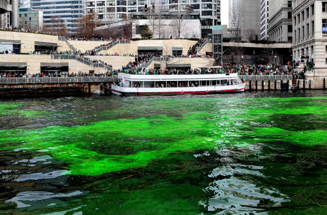 River Glows Green as Chicago Celebrates Saint Patrick's Day