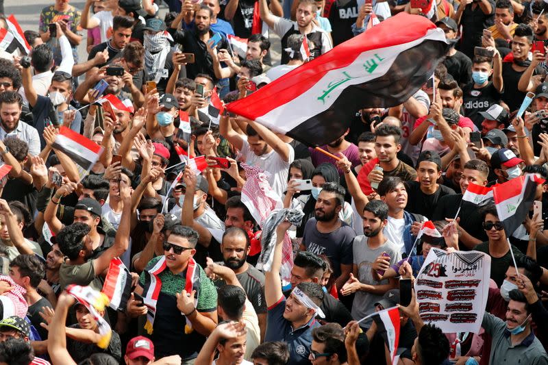 Iraqis take to the streets on protest anniversary