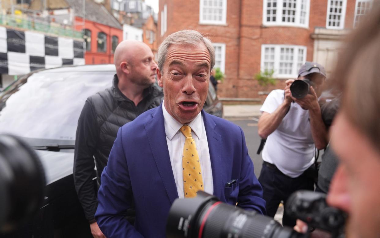 Nigel Farage arriving at the event