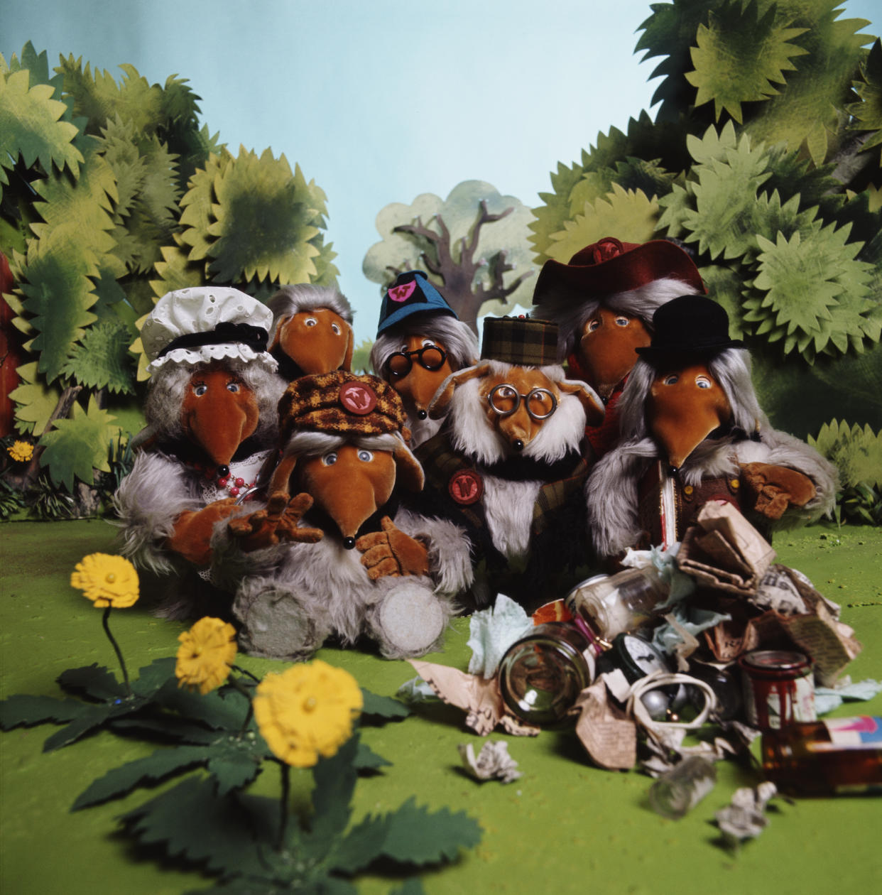 BBC children's television characters from Wimbledon Common, 'The Wombles', 1974. (Getty Images)