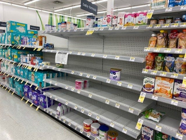 The baby formula selection at Walgreens, 1920 SE Washington Blvd. in Bartlesville, Okla., was sparse on Thursday, amid a national baby formula shortage.