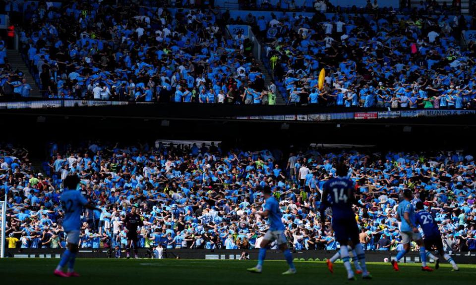 Manchester City fans do the Poznan.