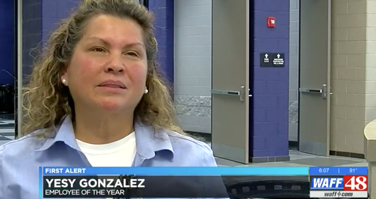 Yesy Gonzalez was named staff member of the year for Madison City Schools in Madison, Ala. She plans on using her $5,000 prize to buy her late mother a tombstone. (Photo: WAFF)