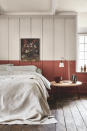<p> When you&apos;re looking for country decorating ideas for the bedroom, think beyond the usual feature wall. Country style is all about character, so getting creative with colour and paint is a fast fix for an original look. </p> <p> In this scheme, the terracotta colour wraps around the lower half of the room, creating a cocooning effect that&apos;s perfect for a bedroom. The warm, earthy hue immediately brings a rustic atmosphere to the space. </p>