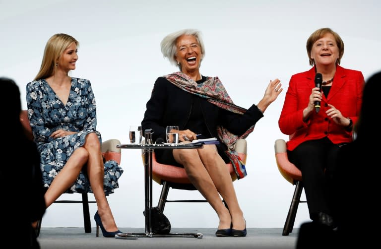 Ivanka Trump joined IMF chief Christine Lagarde and German Chancellor Angela Merkel at the Berlin women's summit