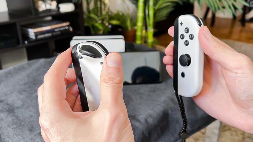 Nintendo switch oled black and white controllers