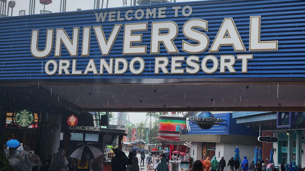  Universal Orlando Sign in the rain. 