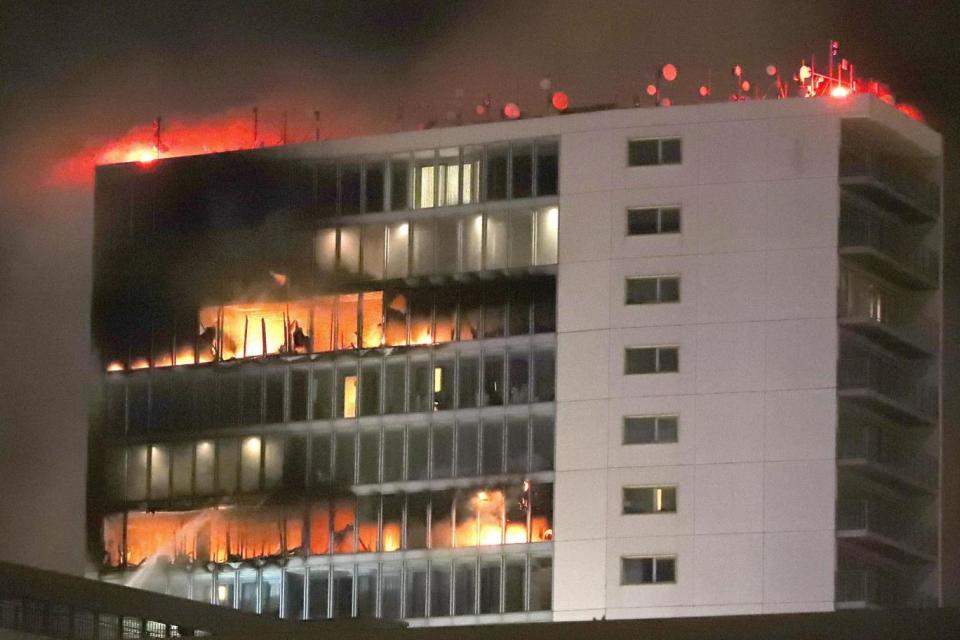 Firefighters were tackling the blazer at the Metro Hotel near Dublin Airport on Wednesday evening (PA)