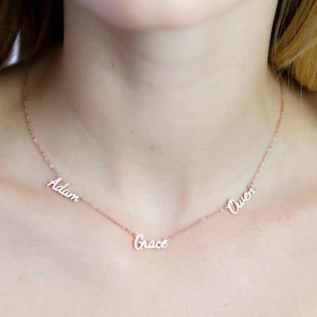 32) Dainty Triple Name Necklace