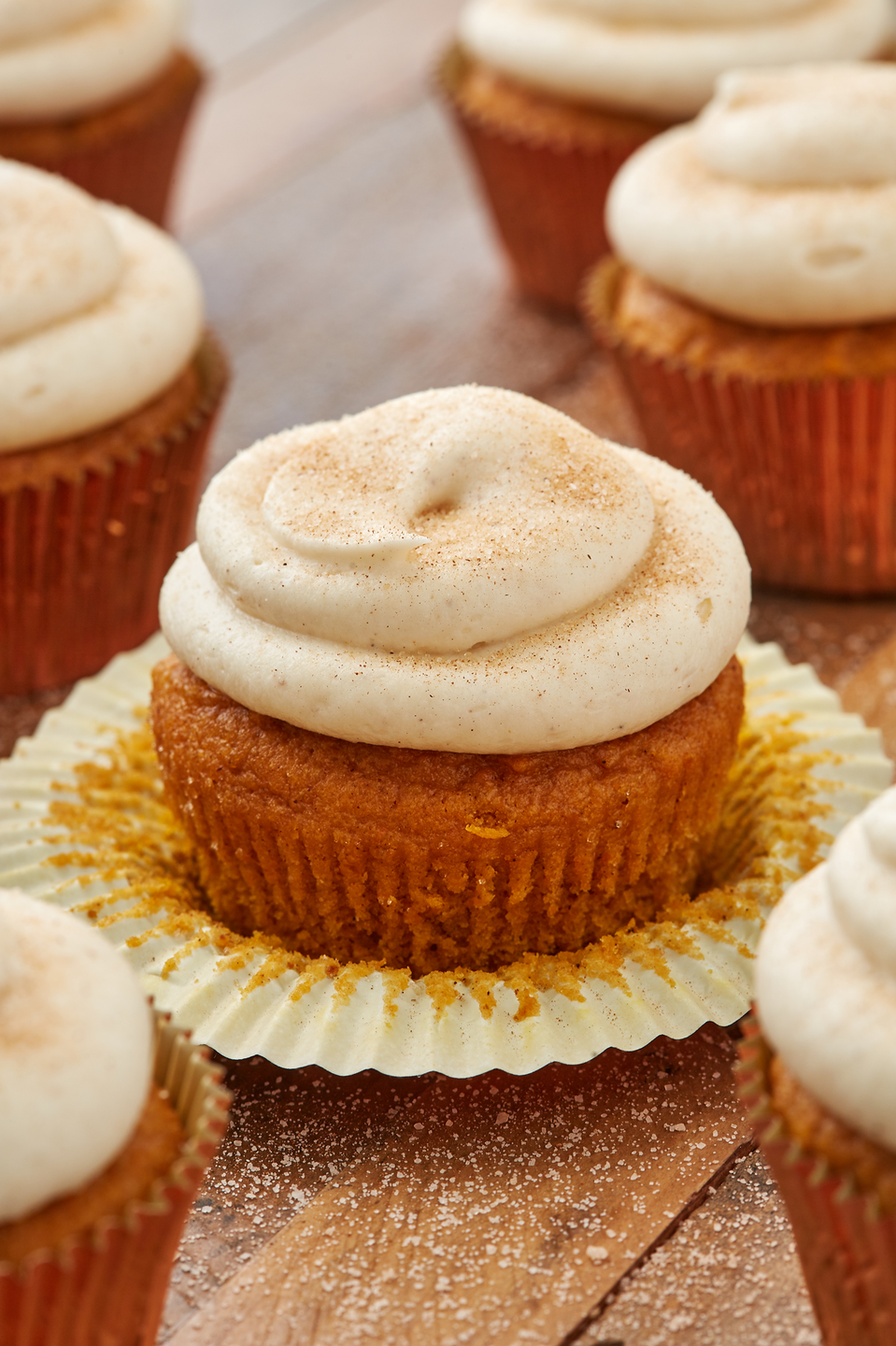 <p>This easy cupcake is full of pumpkin spice and topped with a simple cream cheese frosting.</p><p>Get the recipe from <a href="https://www.delish.com/cooking/recipe-ideas/a28438880/easy-pumpkin-spice-cupcakes-recipe/" rel="nofollow noopener" target="_blank" data-ylk="slk:Delish;elm:context_link;itc:0;sec:content-canvas" class="link ">Delish</a>.</p>