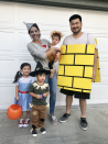 <p>This is an adorable idea for larger families because, luckily for Dorothy, she meets a bunch of friends on the way to see the Wizard. The Yellow Brick Road can be its own costume, too!</p><p><em><a href="http://somekindamama.com/is-halloween-cancelled-nope/" rel="nofollow noopener" target="_blank" data-ylk="slk:See more at Some Kinda Mama »" class="link ">See more at Some Kinda Mama »</a></em></p>