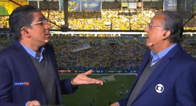 Marcelo Adnet e Galvão Bueno na "Central da Copa"(Foto Reprodução/YouTube)