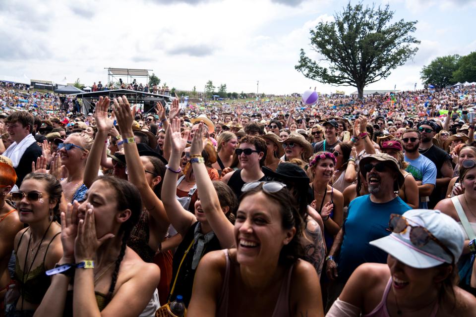 Fans cheer as Wilderado performs during day two of Hinterland on Saturday, August 5, 2023 in St. Charles.