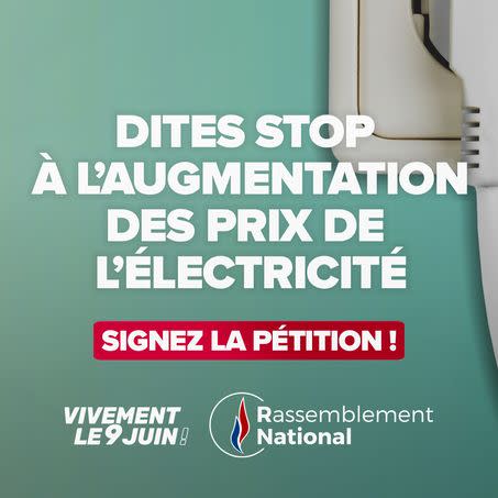 Affiche RN - Stop à l’augmentation des prix de l’électricité