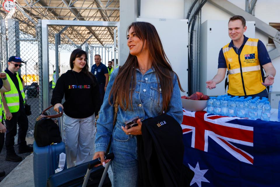 Australian nationals evacuated from Lebanon arrive at Larnaca International Airport on October 5, 2024 in Larnaca, Cyprus (Getty Images)