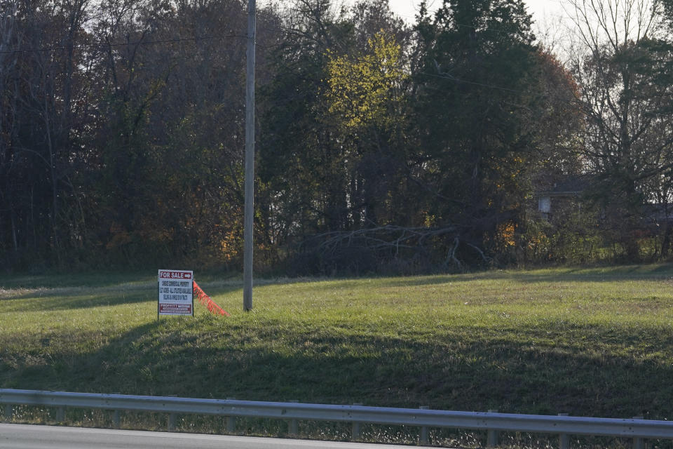 Property that is partially owned by a shell company created by U.S. Rep. James Comer's, R-Ky., family along Edmonton Road is for sale in Tompkinsville, Ky., Monday, Nov. 13, 2023. (AP Photo/George Walker IV)