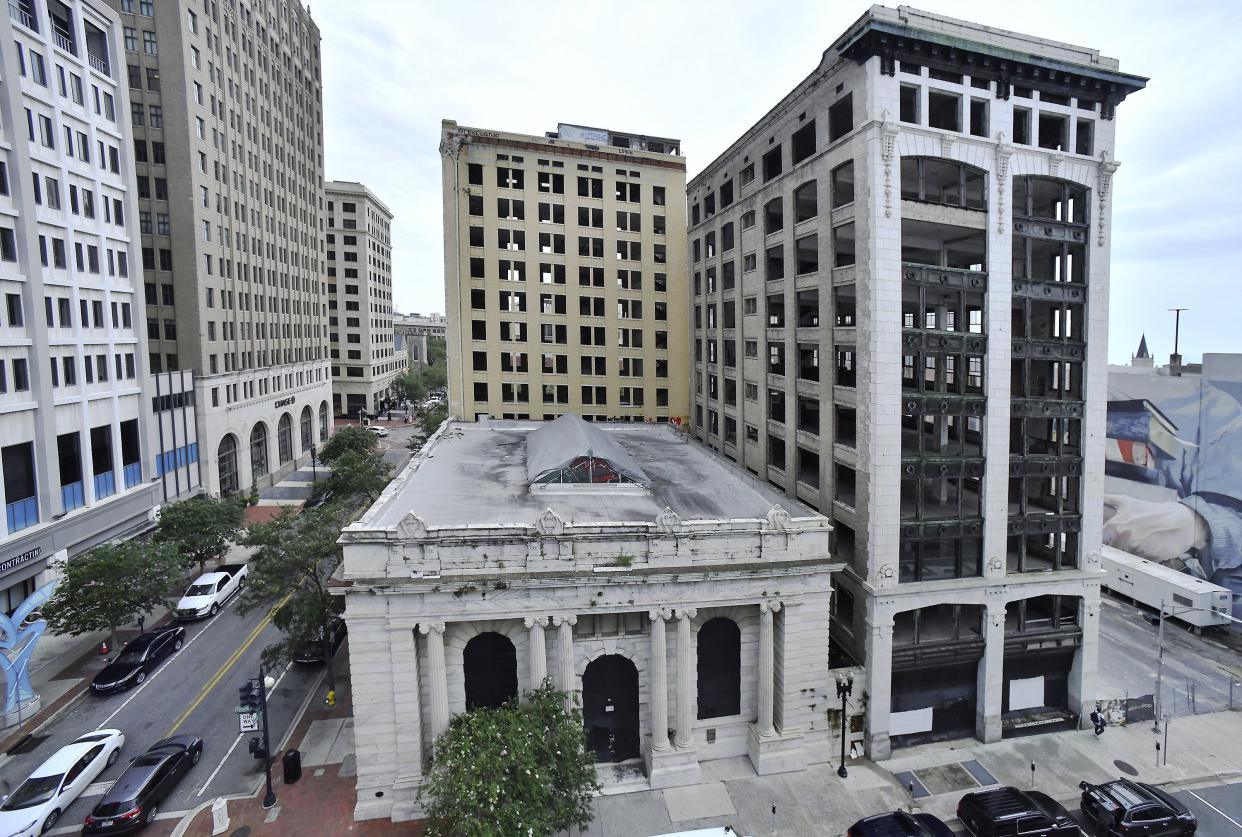 The Laura Street Trio buildings in Downtown Jacksonville, FL Thursday, June 22, 2023.