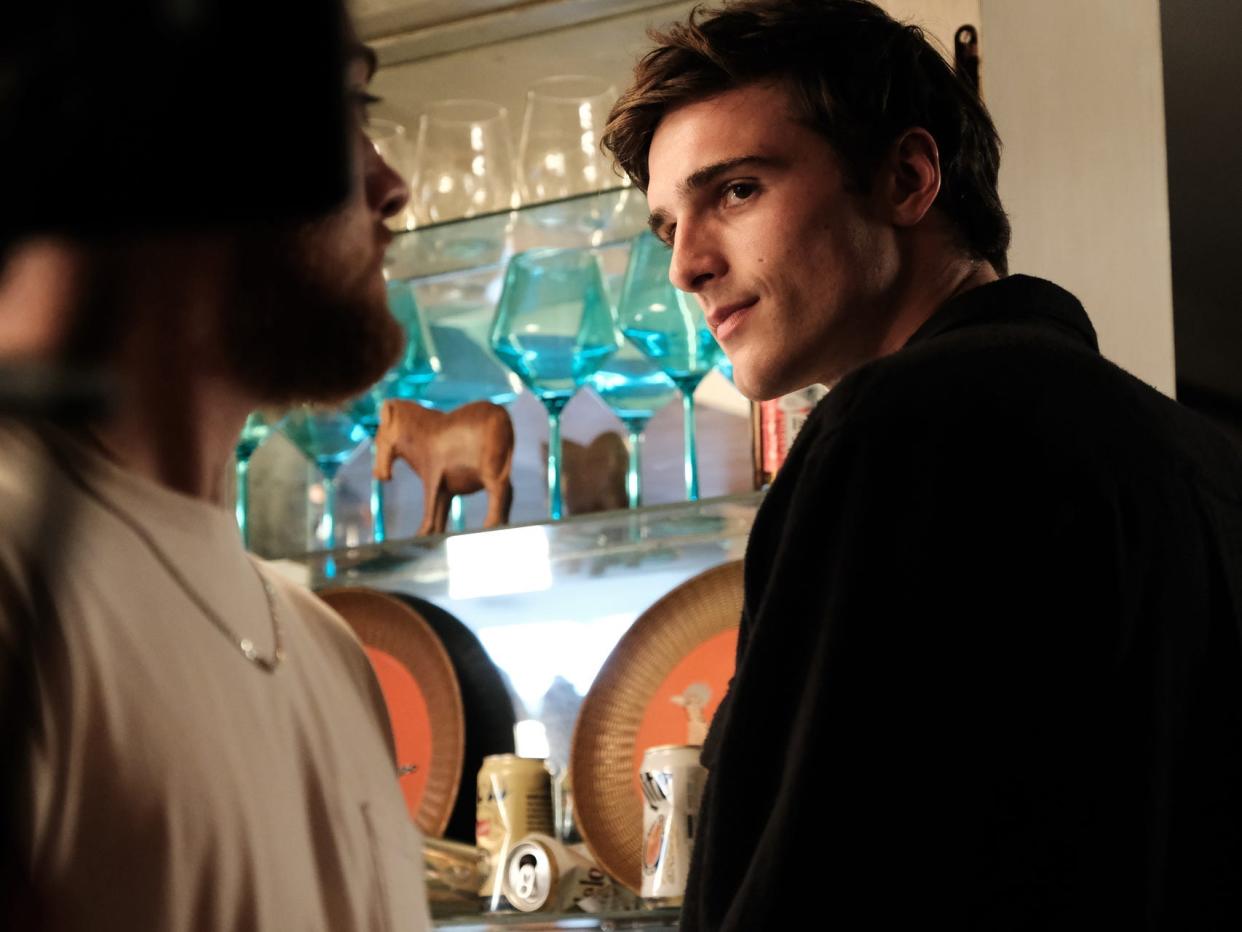 Angus Cloud as Fez and Jacob Elordi as Nate on the season two premiere of "Euphoria."