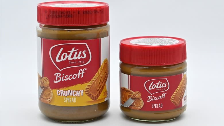 Containers of Lotus Biscoff spread 