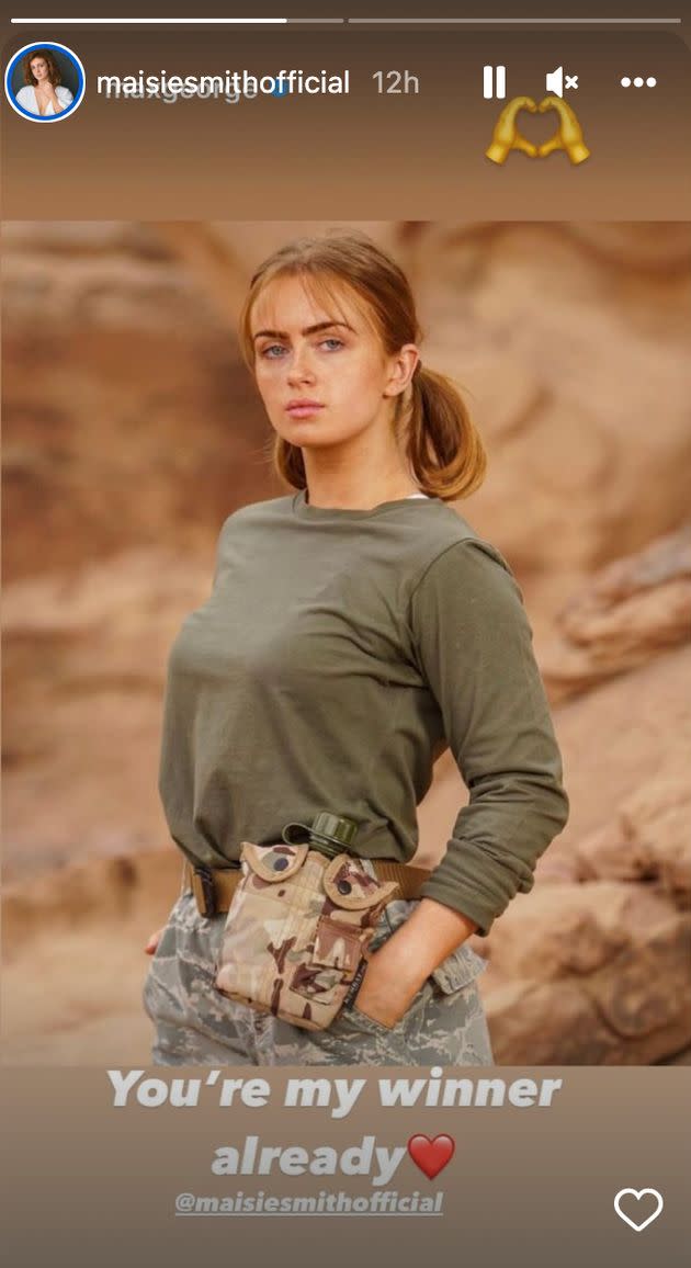 Maisie Smith is currently appearing on Celebrity SAS: Who Dares Wins (Photo: Channel 4/Instagram)