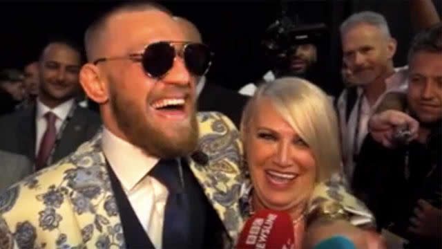 The McGregor's enjoy Margaret's joke. Pic: RTE Sports