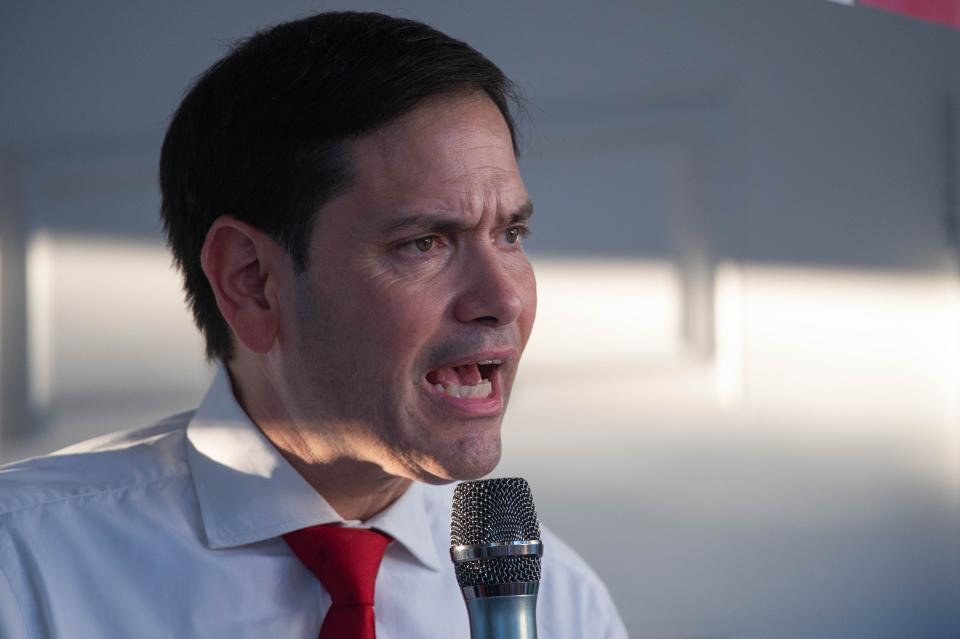 Florida Senator Marco Rubio speaks during a campaign event for his re-election held at the Sims House on Thursday, October 27, 2022, in Jupiter, FL.