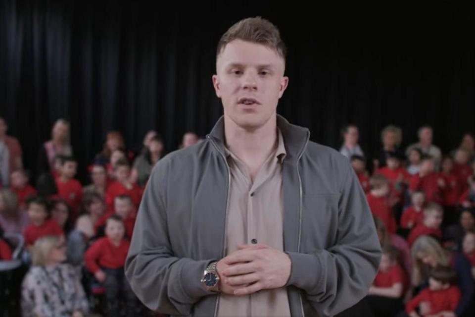 Nathan Grisdale filming a music video for &#39;Make The World Listen&#39; at Pendle View Primary School &lt;i&gt;(Image: Nathan Grisdale)&lt;/i&gt;